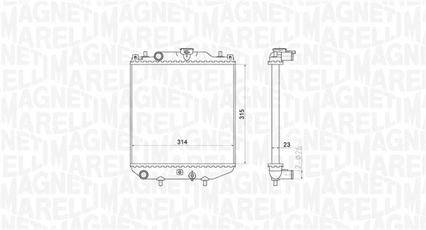Radiator, motorkjøling - 350213180300 MAGNETI MARELLI - 17700-60D41, 17700-60D51, 17700-M60D4