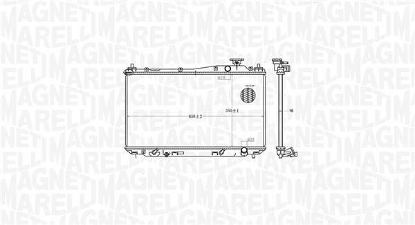 Radiator, motorkjøling - 350213182700 MAGNETI MARELLI - 19010-PLC-901, 19010-PLC-J01, 19010-PLC-J51