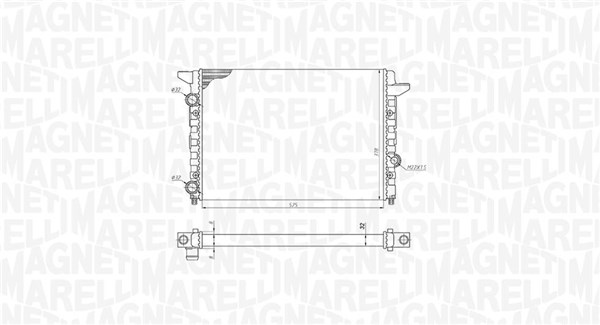 350213185400, Radiator, motorkjøling, Chladič, chlazení motoru, MAGNETI MARELLI, 3A0121253AA, 0110.3098, 131.039, 54695, 58002120, 65253, 731007, 8MK376717-744, VN2120
