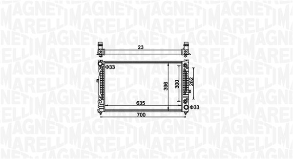 Radiator, motorkjøling - 350213185500 MAGNETI MARELLI - 4B0121251AF, 4B0121251R, 4Z7121251