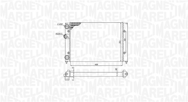 350213187700, Radiator, motorkjøling, Chladič, chlazení motoru, MAGNETI MARELLI, 6N0121253, 6N0121253A, 6N0121253B, 6N0121253J, 0110.3014, 131.006, 1.40.15724.534, 58002028, 58819, 651851, 730503, 8MK376713-741, CR364000S, DRM32007, VN2028, 0110.3020, 651871