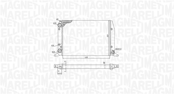 350213188800, Radiator, motorkjøling, Chladič, chlazení motoru, MAGNETI MARELLI, 811121253, 811121253D, 811121253F, 893121253, 0110.2090, 03002028, 50514, 604611, 819259, 8MK376715-071, AI2028, DRM02012