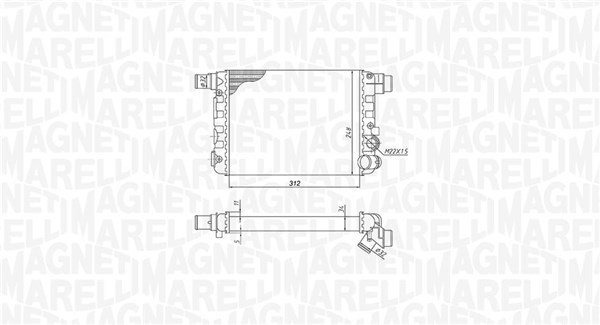 350213188900, Radiator, motorkjøling, Chladič, chlazení motoru, MAGNETI MARELLI, 46414206, 46521746, 7691587, 7703429, 0104.2074, 109.023, 17002132, 58844, 61805, 730519, 8MK376717-051, FT2132