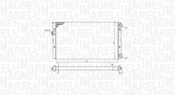 Radiator, motorkjøling - 350213191100 MAGNETI MARELLI - 1H0121253BA, 1H0121253BD, 1H0121253BK