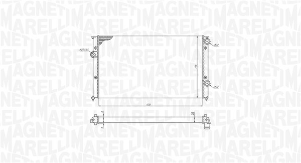 350213191200, Radiator, motorkjøling, Chladič, chlazení motoru, MAGNETI MARELLI, 1H0121253AE, 1H0121253BC, 1H0121253BL, 0110.3026, 131.031, 54693, 58002102, 65243, 732437, 8MK376714-491, DRM32027, VN2102