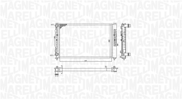 350213191700, Radiator, motorkjøling, Chladič, chlazení motoru, MAGNETI MARELLI, 8D0121251AT, 8D0121251BA, 8D0121251BH, 8D0121251BJ, 0110.2003, 03002189, 102.018/A, 1.40.13058.534, 56127, 60308A, 732811, 8MK376766-351, AI2189, CR1423000S