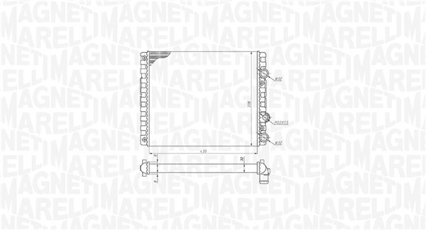 350213192900, Radiator, motorkjøling, Chladič, chlazení motoru, MAGNETI MARELLI, 6N0121253K, 0110.3045, 131.055, 509519, 58002129, 652341, 730956, 8MK376700-691, DRM32030, VN2129