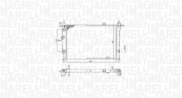 Radiator, motorkjøling - 350213193200 MAGNETI MARELLI - 1300111, 52456309, 1300132
