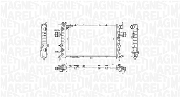 350213194600, Radiator, motorkjøling, Chladič, chlazení motoru, MAGNETI MARELLI, 1300197, 9119483, 1300216, 9193267, 1300241, 9201018, 90570731, 93174625, 0107.3056, 121.062, 37002253, 58178A, 63247A, 732548, 8MK376710-331, DRM20017, OLA2253