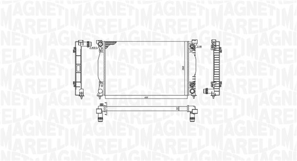 350213196500, Radiator, motorkjøling, Chladič, chlazení motoru, MAGNETI MARELLI, 8E0121251P, 0110.9119, 03002229, 1.40.13050.132, 53958, 60300A, 735093, 8MK376790-531, AI2229, CR1898000S