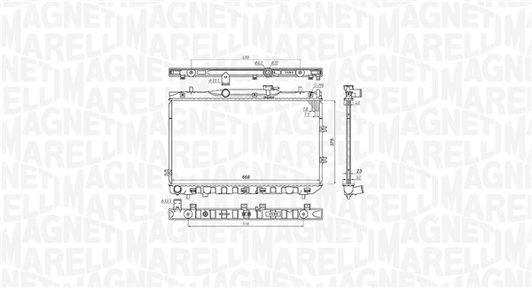 Radiator, motorkjøling - 350213197100 MAGNETI MARELLI - 25310-2F-000, 25310-2F010, 25310-2F-020