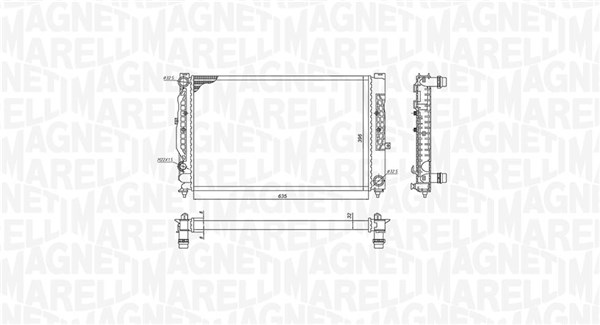 350213199900, Radiator, motorkjøling, Chladič, chlazení motoru, MAGNETI MARELLI, 4B0121251F, 4B0121251K, 8D0121251D, 8D0121251N, 0110.3120, 03002124, 102.054/A, 539504A, 60497, 731756, 8MK376715-331, AI2124, DRM02032, 8MK376715-334