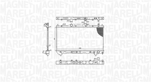 350213201100, Radiator, motorkjøling, Chladič, chlazení motoru, MAGNETI MARELLI, 16400-03180, 16403-03180, 0115.3127, 130.200, 53002239, 53267, 64783A, 732951, 8MK376718-481, DRM50115, TO2239