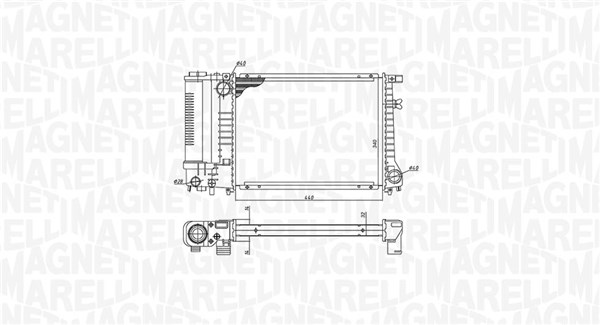 Radiator, motorkjøling - 350213240000 MAGNETI MARELLI - 17111247436, 17111712971, 17111712978