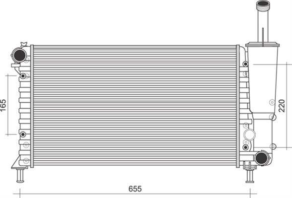 350213892000, Radiator, motorkjøling, Chladič, chlazení motoru, MAGNETI MARELLI, 46524603, 46554979, 46745049, 46778148, 46786267, 46788046, 0104.3012, 109.119, 1.40.13655.523, 17002218, 58171, 61881, 732578, 8MK376718-581, CR552000S, FT2218