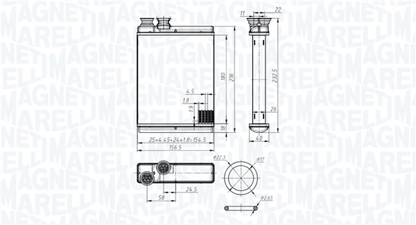 350218486000, Varmeveksler, kupeoppvarming, Výměník tepla, vnitřní vytápění, MAGNETI MARELLI, 6448V3, 09006286, 54359, 72986, 811517, 8FH351315-501, 94004, AH266000P, CN6286