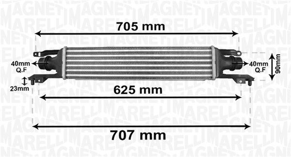 351319204120, Intercooler, Chladič turba, MAGNETI MARELLI, 55702004, 6302078, 0707.3014, 1.61.2077.4G, 30778, 37004420, 721.019, 818577, 8ML376755-731, 96589, CI249000P, DIT20001, OLA4420