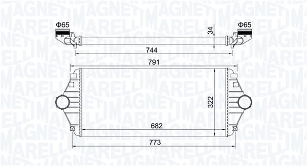 Intercooler - 351319204600 MAGNETI MARELLI - 0384E7, 1472059080, 0703.3002