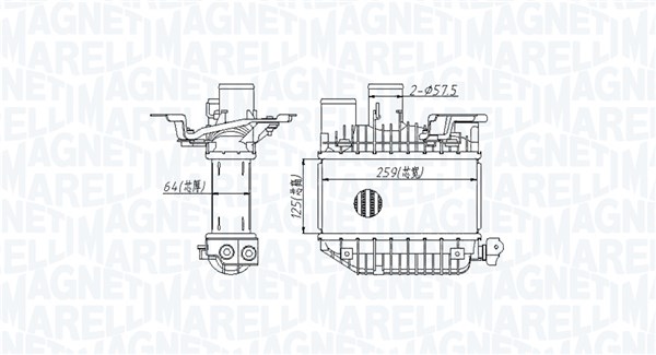 351319205310, Intercooler, Chladič turba, MAGNETI MARELLI, 17940-0G010, 17940-0G011, 17940-27010, 17940-27020, 1794027030, 30856, 53004365, 730.001, 817698, 8ML376760-651, 96758, TOA4365