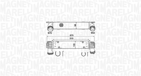 Intercooler - 351319205460 MAGNETI MARELLI - 17517798788, 06004538, 30907A