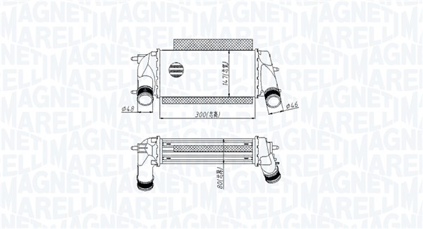 Intercooler - 351319205490 MAGNETI MARELLI - 1776956, C1B19L440AB, 1878630