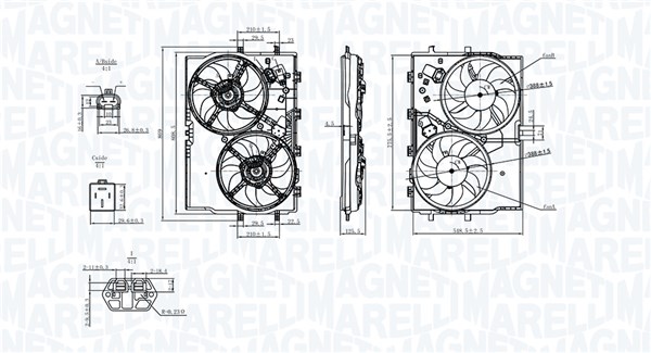 Kjølevifte, motor - 069422578010 MAGNETI MARELLI - 1362918080, 1650750, 309.336