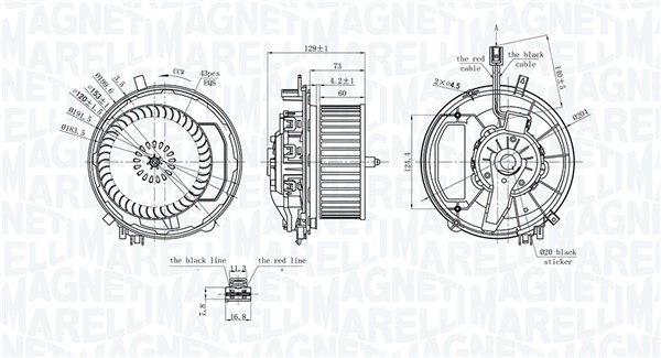 069412245010, Kupévifte, Vnitřní ventilátor, MAGNETI MARELLI, 5Q1819021, 5Q1819021B, 5Q1819021E, 5Q1819021H, 0335774, 0599.1211, 1.16.12156, 302.203, 715269, 87256, AB419000S, K92191, VN8399