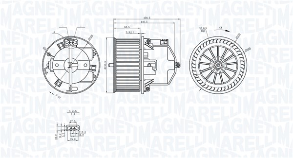 069412352010, Kupévifte, Vnitřní ventilátor, MAGNETI MARELLI, 30767008, LR002630, 31267505, LR009738, 31291516, LR010387, 312915168, LR016627, 8623276, 0599.1229, 1.16.12142, 34184, 342.007, 5960773, 87223, 884563, 8EW351040-461, AB120000P, DEA33002, K92220, VO8178