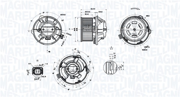 069412389010, Kupévifte, Vnitřní ventilátor, MAGNETI MARELLI, 6441N7, 0599.1090, 09008289, 34075, 698539, 87065, CN8289, DEA07011