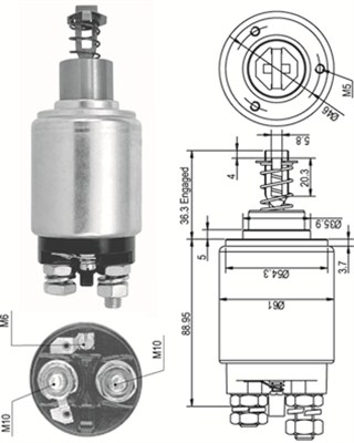 940113050110, Innslag, starter, Elektromagnetický spínač, startér, MAGNETI MARELLI, 9959806, 9984108, 0331402031, 132254, 9000083065, 0331402036, 0331402531, 9330081045