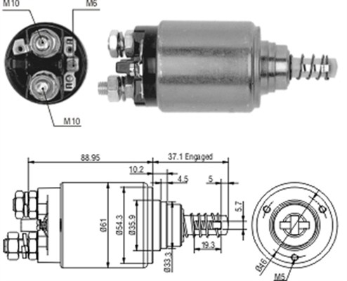 940113050186, Innslag, starter, Elektromagnetický spínač, startér, MAGNETI MARELLI, 0001360037, 0331402010, 130303, 0331402201, 0331402510, 2339402120, 2339402161