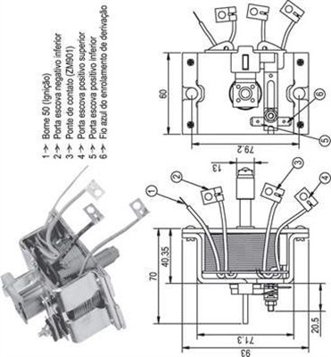940113050337, Innslag, starter, Elektromagnetický spínač, startér, MAGNETI MARELLI, 3099721, 0001410021, 0331450001, 130304, 0331450004, 0331450005, 2007022001, 2339450012, 2339450014