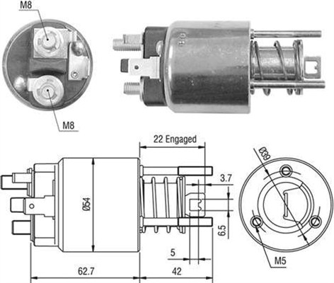 940113050356, Innslag, starter, Elektromagnetický spínač, startér, MAGNETI MARELLI, NAD101070, 231806