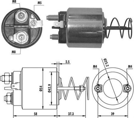 940113050371, Innslag, starter, Elektromagnetický spínač, startér, MAGNETI MARELLI, 099932, 133128, 182464, D9E36, CED518, 182520, 504047, 594155, 594355, CED565