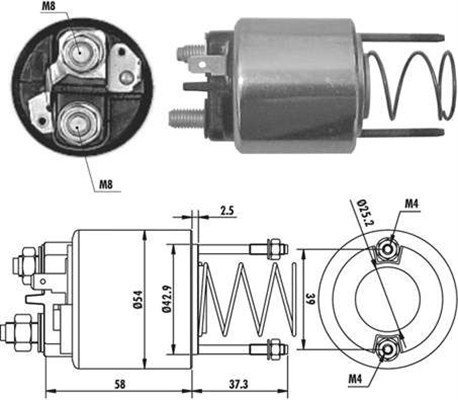 940113050382, Innslag, starter, Elektromagnetický spínač, startér, MAGNETI MARELLI, 132024, 181404, D9R90, CED550