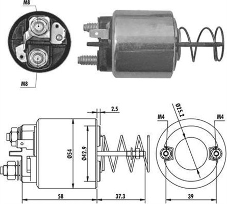 940113050386, Innslag, starter, Elektromagnetický spínač, startér, MAGNETI MARELLI, 100462, 132025, 181069, CED568, CED549, D9R126, 594098, 594156