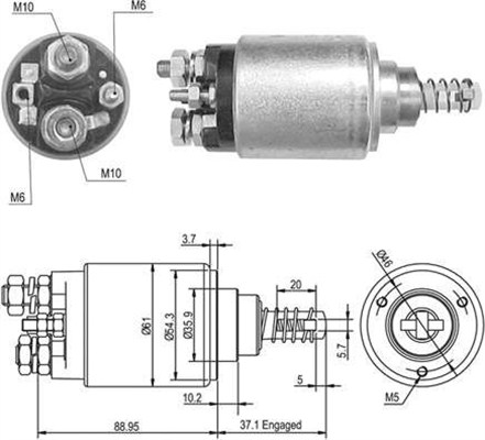 940113050389, Innslag, starter, Elektromagnetický spínač, startér, MAGNETI MARELLI, 0001231002, 230904, 2339402117, 2339402156, 2339402180