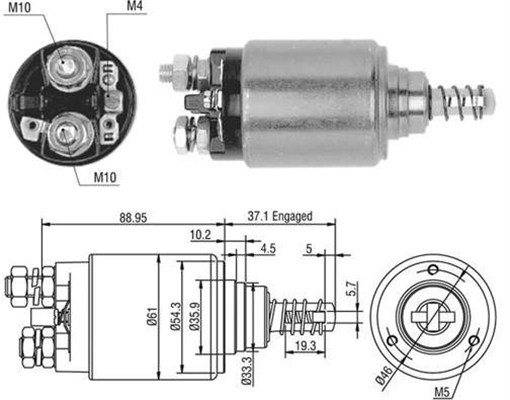 940113050402, Innslag, starter, Elektromagnetický spínač, startér, MAGNETI MARELLI, 9959805, 0001362013, 0331402002, 130302, 0331402003, 0331402502, 0331402503