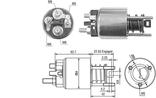 940113050423, Innslag, starter, Elektromagnetický spínač, startér, MAGNETI MARELLI, 12411740373, 231990