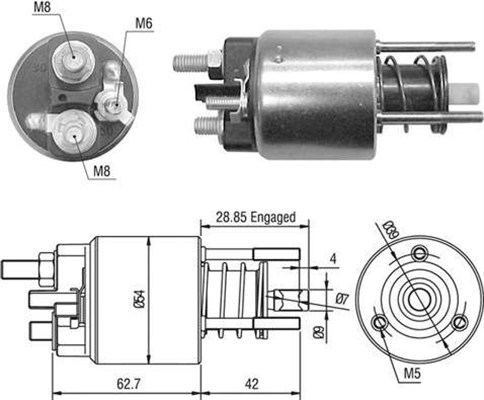 940113050453, Innslag, starter, Elektromagnetický spínač, startér, MAGNETI MARELLI, 131955508, 138477