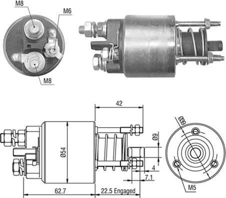 940113050491, Innslag, starter, Elektromagnetický spínač, startér, MAGNETI MARELLI, 230807